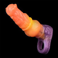 6.85in Warhorse Silhouette Design Melt Mark Texture Cock Dildo Sleeve