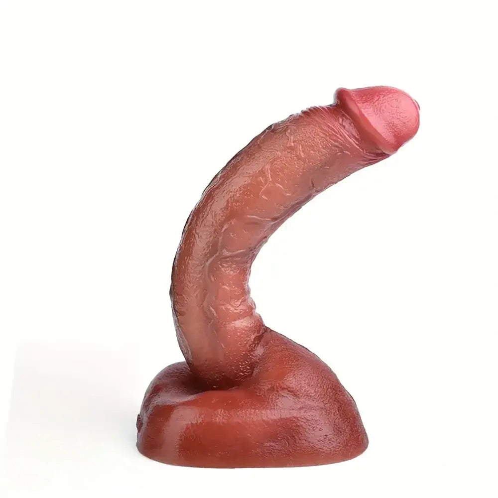 6.88in 7.2in 7.87in 8.54in Liquid Silicone Bending Soft Curved Real Dildo