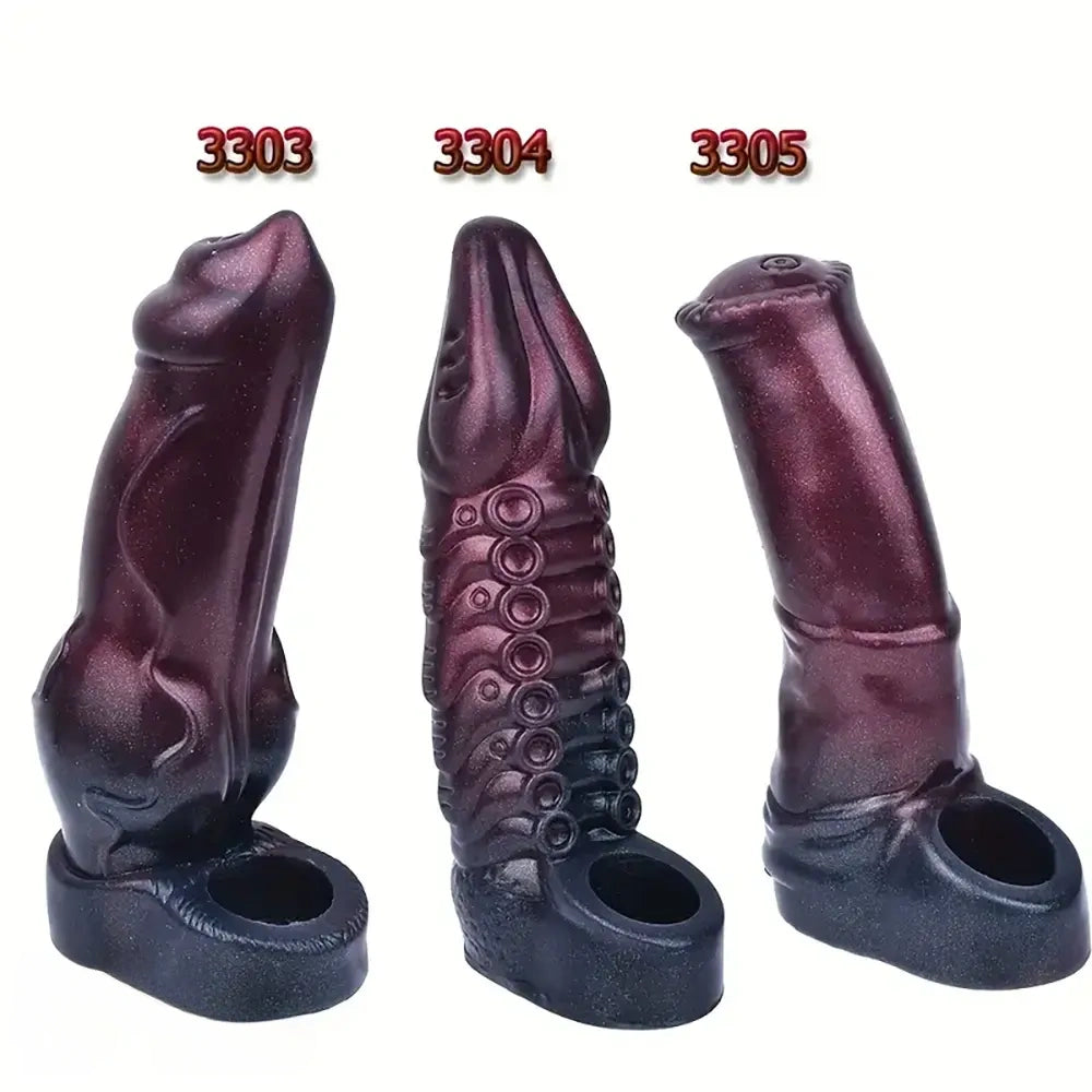 6.88in 7.36in 8.66in Dog Monster Octopus Horse Sheath Hollow Dildo