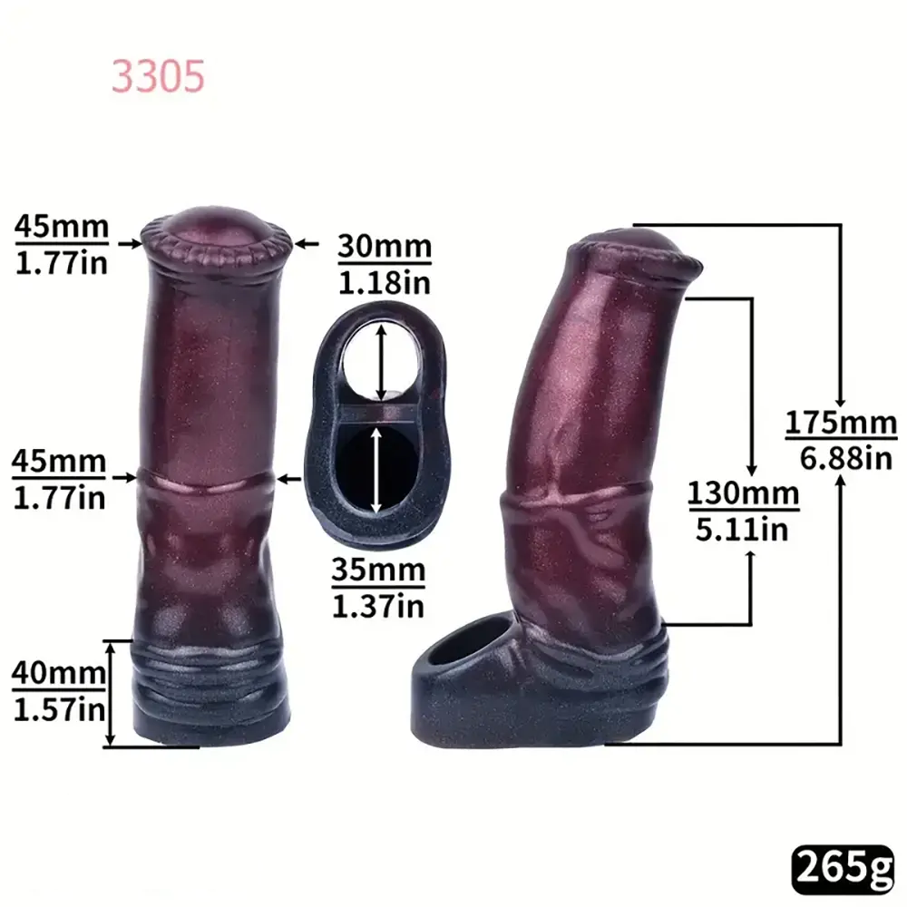 6.88in 7.36in 8.66in Dog Monster Octopus Horse Sheath Hollow Dildo