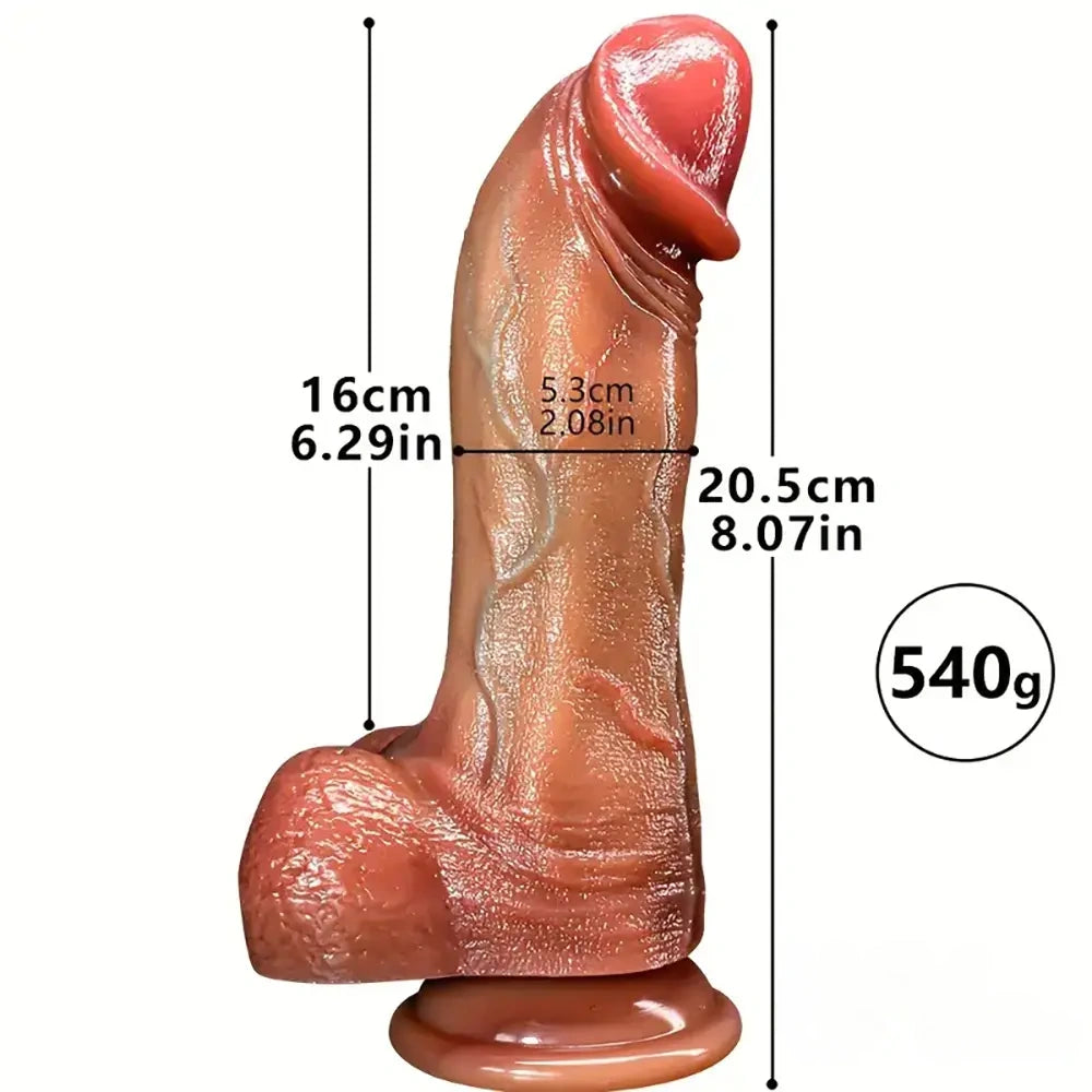 6.88in 8.07in Real Looking Silicone Flexible Dildo For Vaginal Stimulation