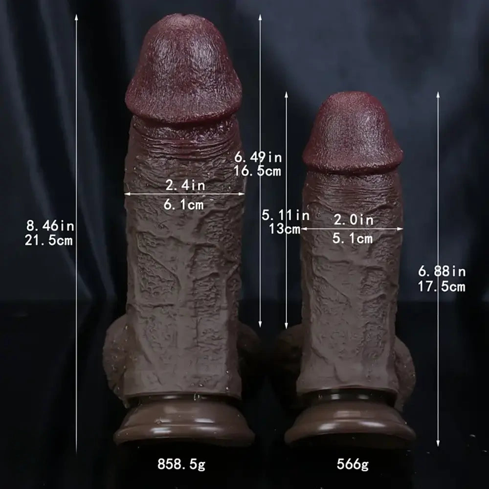 6.88in 8.46in Ultra-Realistic Silicone Dildo With Veins For Anal Play
