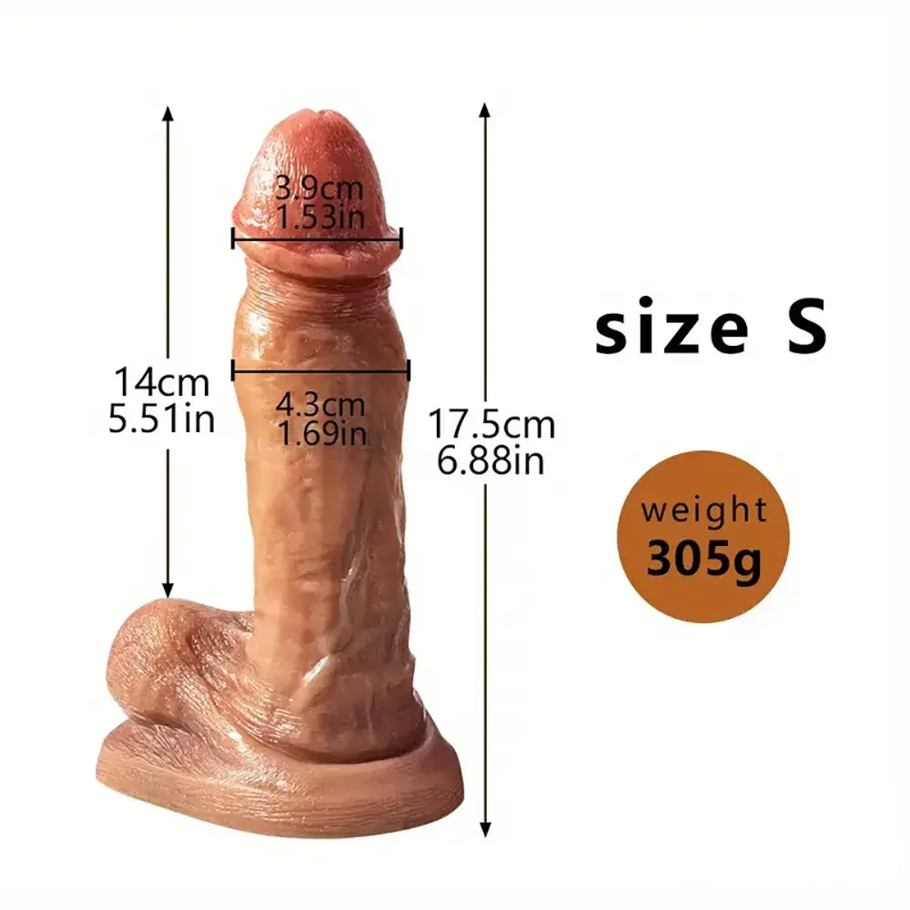 6.88in 9.64in 11.22in SML Thick Silicone Soft Lifelike Female Dildo Sex Toy