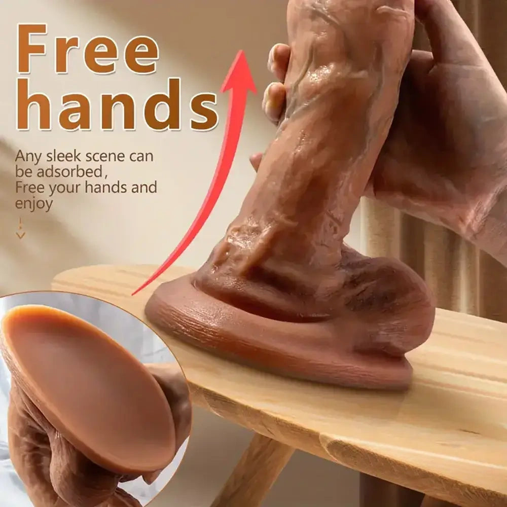6.88in 9.64in 11.22in SML Thick Silicone Soft Lifelike Female Dildo Sex Toy