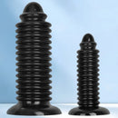 6.88in 9.84in Black Pointed Tip Threaded Big PVC Penis Butt Plug Dildo