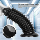 6.88in 9.84in Black Pointed Tip Threaded Big PVC Penis Butt Plug Dildo