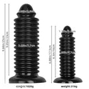 6.88in 9.84in Black Pointed Tip Threaded Big PVC Penis Butt Plug Dildo