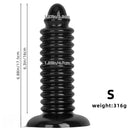 6.88in 9.84in Black Pointed Tip Threaded Big PVC Penis Butt Plug Dildo