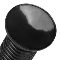 6.88in 9.84in Black Pointed Tip Threaded Big PVC Penis Butt Plug Dildo