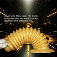 6.88in 9.84in Gold Silicone Threaded Giant Dildo Butt Plug For Fisting