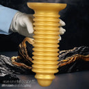 6.88in 9.84in Gold Silicone Threaded Giant Dildo Butt Plug For Fisting
