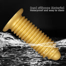 6.88in 9.84in Gold Silicone Threaded Giant Dildo Butt Plug For Fisting