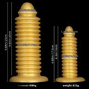6.88in 9.84in Gold Silicone Threaded Giant Dildo Butt Plug For Fisting