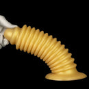 6.88in 9.84in Gold Silicone Threaded Giant Dildo Butt Plug For Fisting