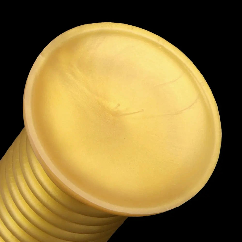 6.88in 9.84in Gold Silicone Threaded Giant Dildo Butt Plug For Fisting