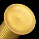 6.88in 9.84in Gold Silicone Threaded Giant Dildo Butt Plug For Fisting