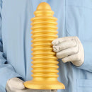 6.88in 9.84in Gold Silicone Threaded Giant Dildo Butt Plug For Fisting