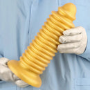 6.88in 9.84in Gold Silicone Threaded Giant Dildo Butt Plug For Fisting