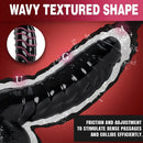 6.88in Glossy Black Monster Penis PVC Uncut Adult Toy Wave Texture