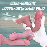 6.88in Realistic Cock Couples Flirting Double Layer Squirting Strap on Dildo