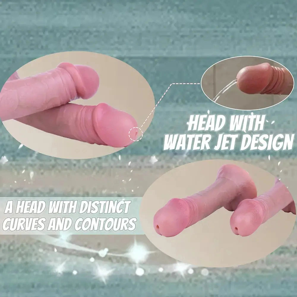 6.88in Realistic Cock Couples Flirting Double Layer Squirting Strap on Dildo