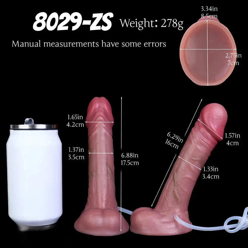 6.88in Realistic Cock Couples Flirting Double Layer Squirting Strap on Dildo