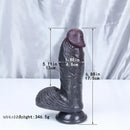 6.88in Realistic Ebony Silicone Soft Skin Dildo For Couple Sex Play