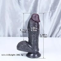 6.88in Realistic Ebony Silicone Soft Skin Dildo For Couple Sex Play