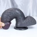 6.88in Realistic Ebony Silicone Soft Skin Dildo For Couple Sex Play