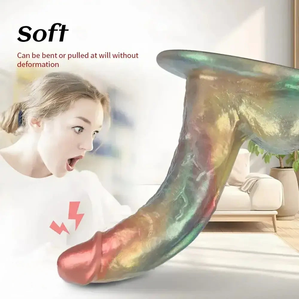 6.88in Realistic Flexible Liquid Silicone Dildo with Suction Cup