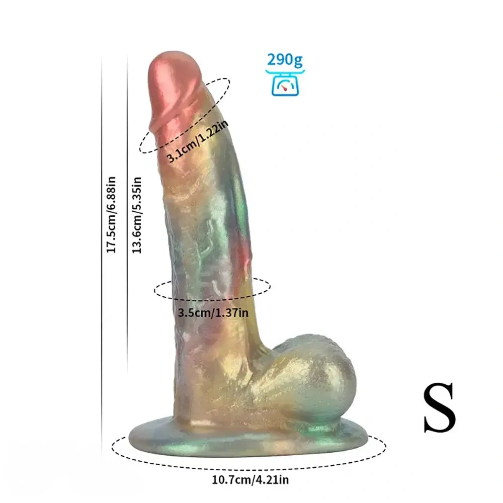 6.88in Realistic Flexible Liquid Silicone Dildo with Suction Cup