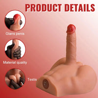 6.88in Realistic Grain Fascial Veins Vibrating Thrusting Lifelike Sex Torso Dildo