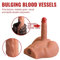 6.88in Realistic Grain Fascial Veins Vibrating Thrusting Lifelike Sex Torso Dildo