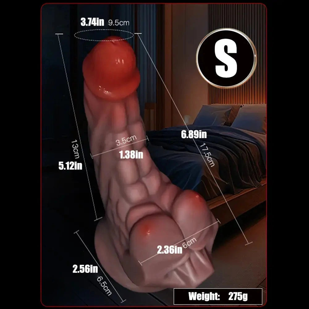 6.89in 7.68in 8.66in Muscle-Like Silicone Floppy Dildo Sex Toy For Men Women