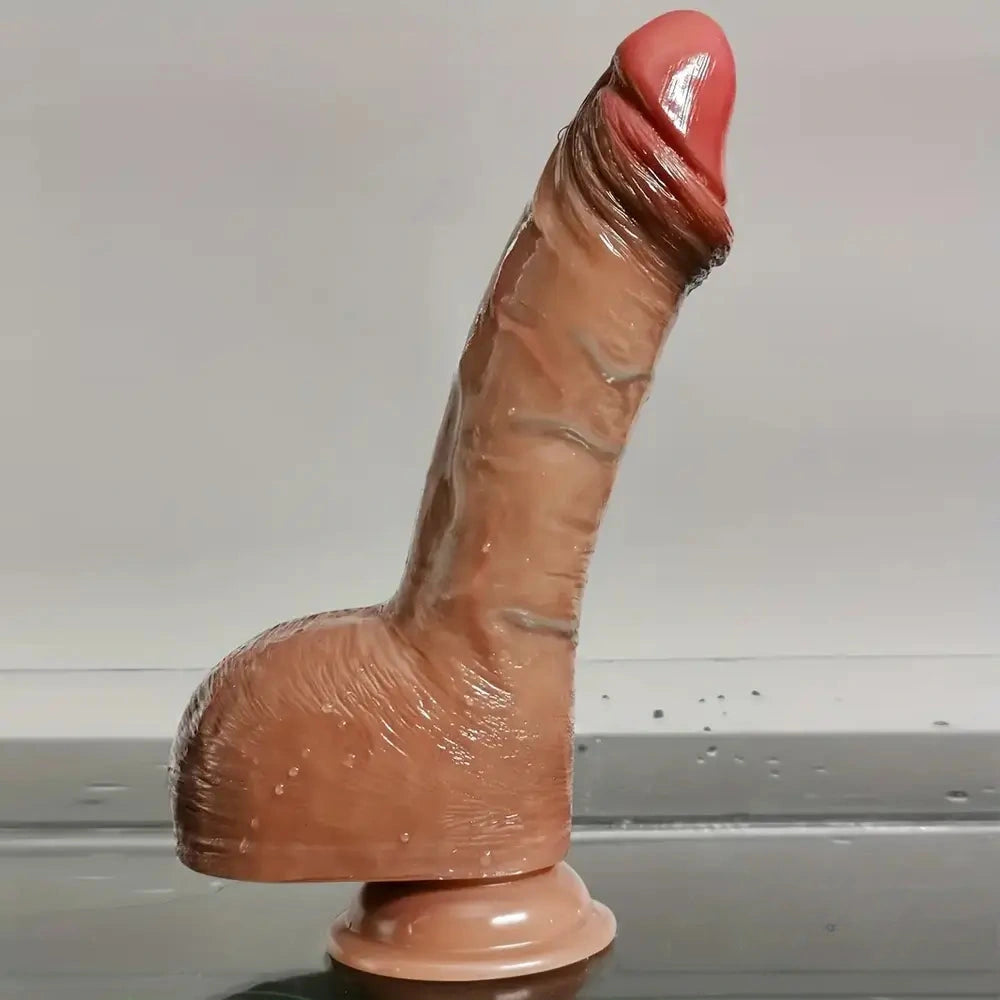 6.89in 7.87in 8.07in Realistic Soft Silicone Dildo With Suction Cup