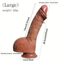 6.89in 7.87in 8.07in Realistic Soft Silicone Dildo With Suction Cup