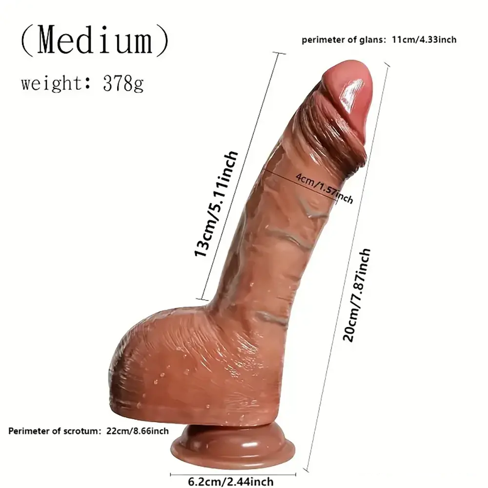 6.89in 7.87in 8.07in Realistic Soft Silicone Dildo With Suction Cup