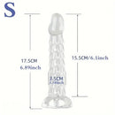 6.89in 7.87in 9.06in Clear Dragon Scale Big Male Dildo For Stimulation