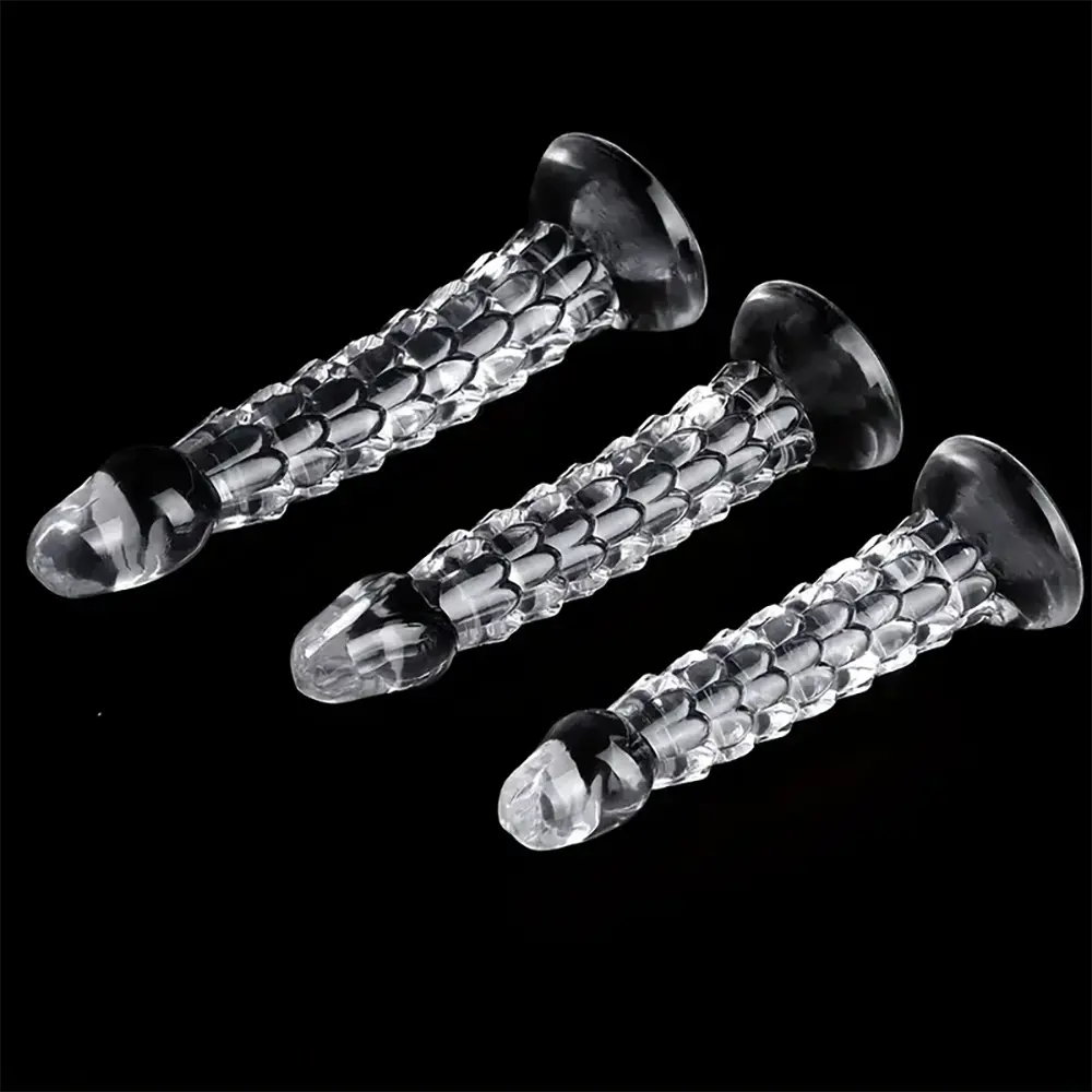 6.89in 7.87in 9.06in Clear Dragon Scale Big Male Dildo For Stimulation