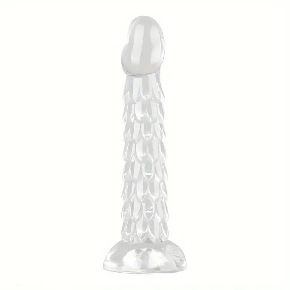 6.89in 7.87in 9.06in Clear Dragon Scale Big Male Dildo For Stimulation