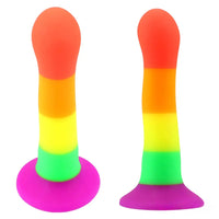 6.89in Colorful Silicone Soft Rainbow Dildo For Anal Vaginal Stimulation
