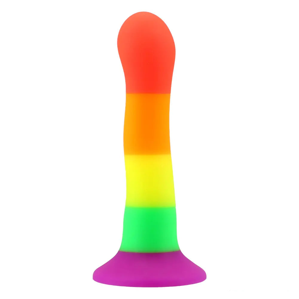 6.89in Colorful Silicone Soft Rainbow Dildo For Anal Vaginal Stimulation