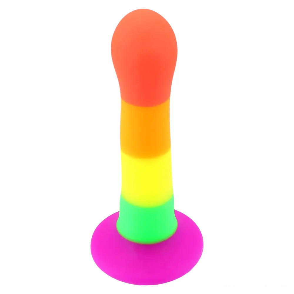 6.89in Colorful Silicone Soft Rainbow Dildo For Anal Vaginal Stimulation