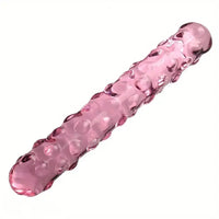 6.89in Crystal Clear Penis Glass Double Sided Spiked Dildo Masturbator