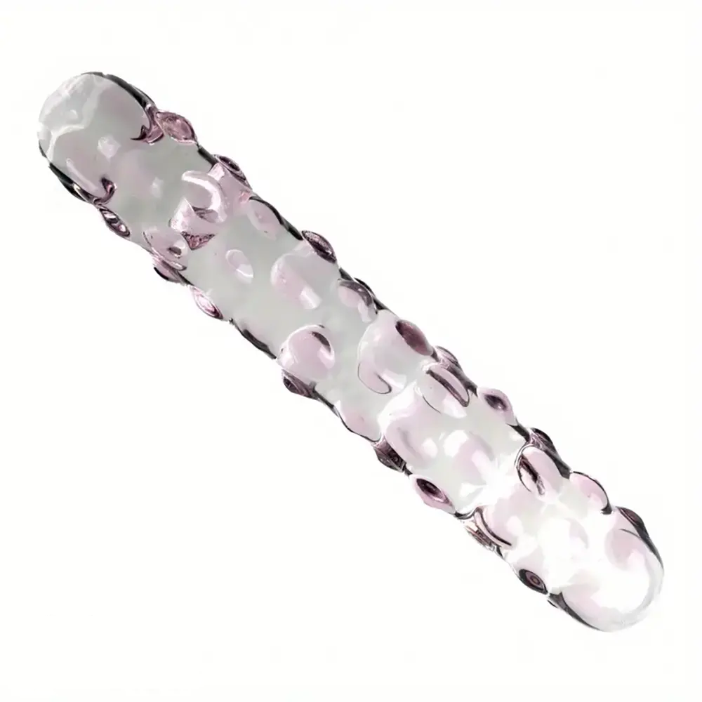 6.89in Crystal Clear Penis Glass Double Sided Spiked Dildo Masturbator