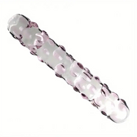 6.89in Crystal Clear Penis Glass Double Sided Spiked Dildo Masturbator