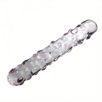 6.89in Crystal Clear Penis Glass Double Sided Spiked Dildo Masturbator