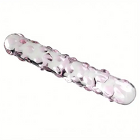 6.89in Crystal Clear Penis Glass Double Sided Spiked Dildo Masturbator