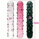6.89in Crystal Clear Penis Glass Double Sided Spiked Dildo Masturbator