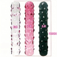 6.89in Crystal Clear Penis Glass Double Sided Spiked Dildo Masturbator